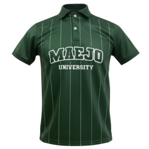 เสื้อกีฬาโปโล MJU พิมพ์ลาย (สีเขียว)